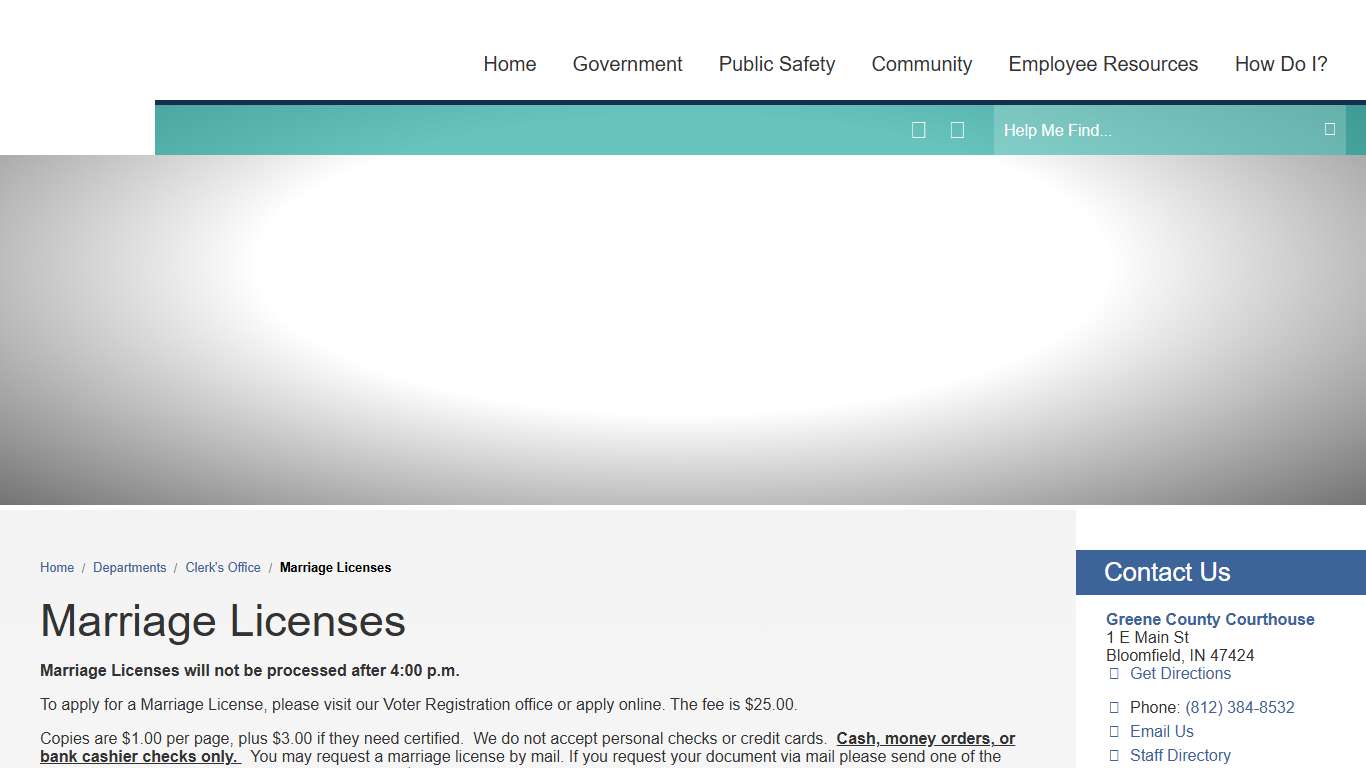 Marriage Licenses / Greene County, Indiana